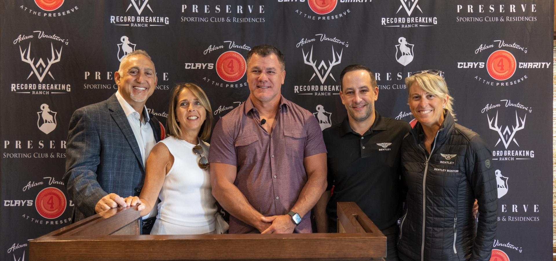 Adam Vinatieri at Clays 4 Charity event with guests at the Preserve Sporting Club