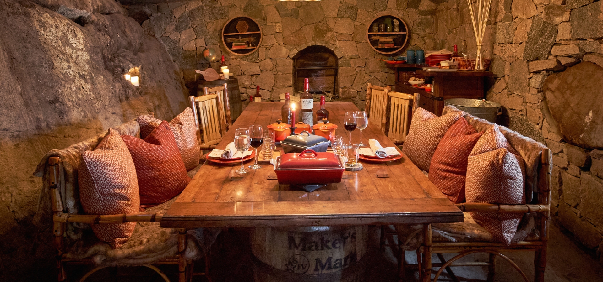 Cozy Hobbit House interior at The Preserve Sporting Club.