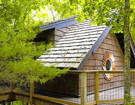 A serene treetop spa cabin at The Preserve Resort & Spa