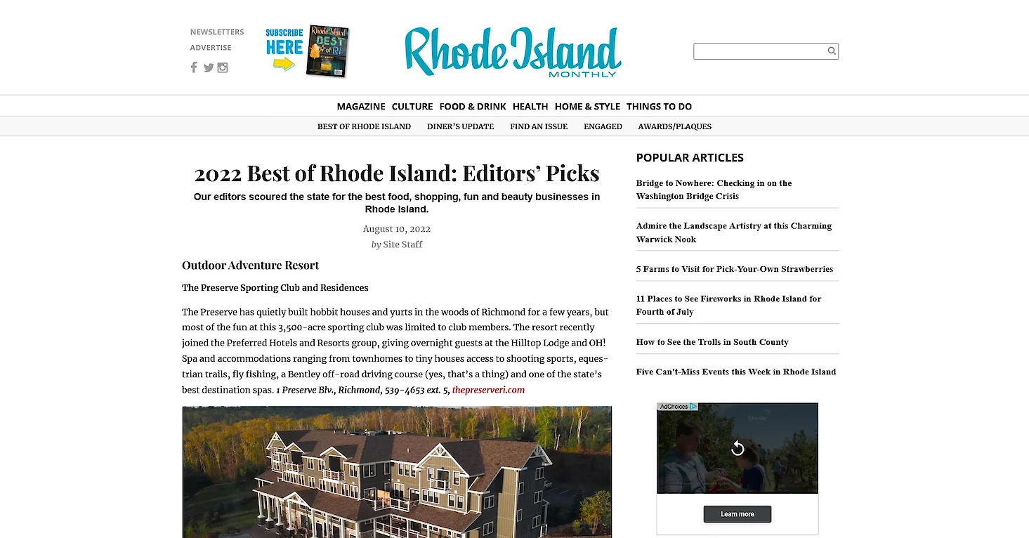 Rhode Island Monthly's Best of Rhode Island