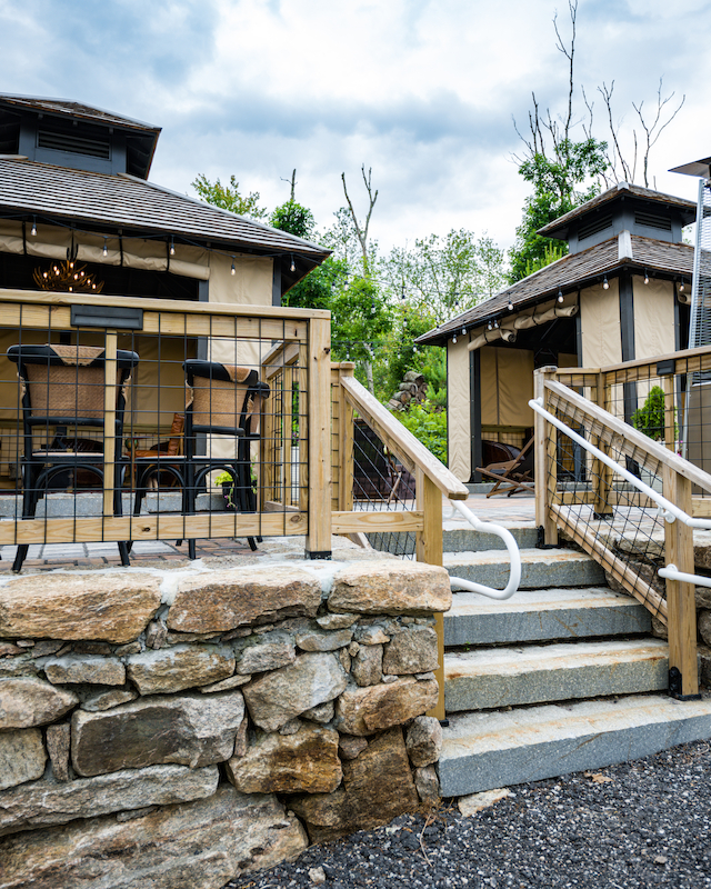 Luxurious safari tents bathed in natural light at Event Venue at The Preserve Resort & Spa in Rhode Island, perfect for exclusive gatherings.